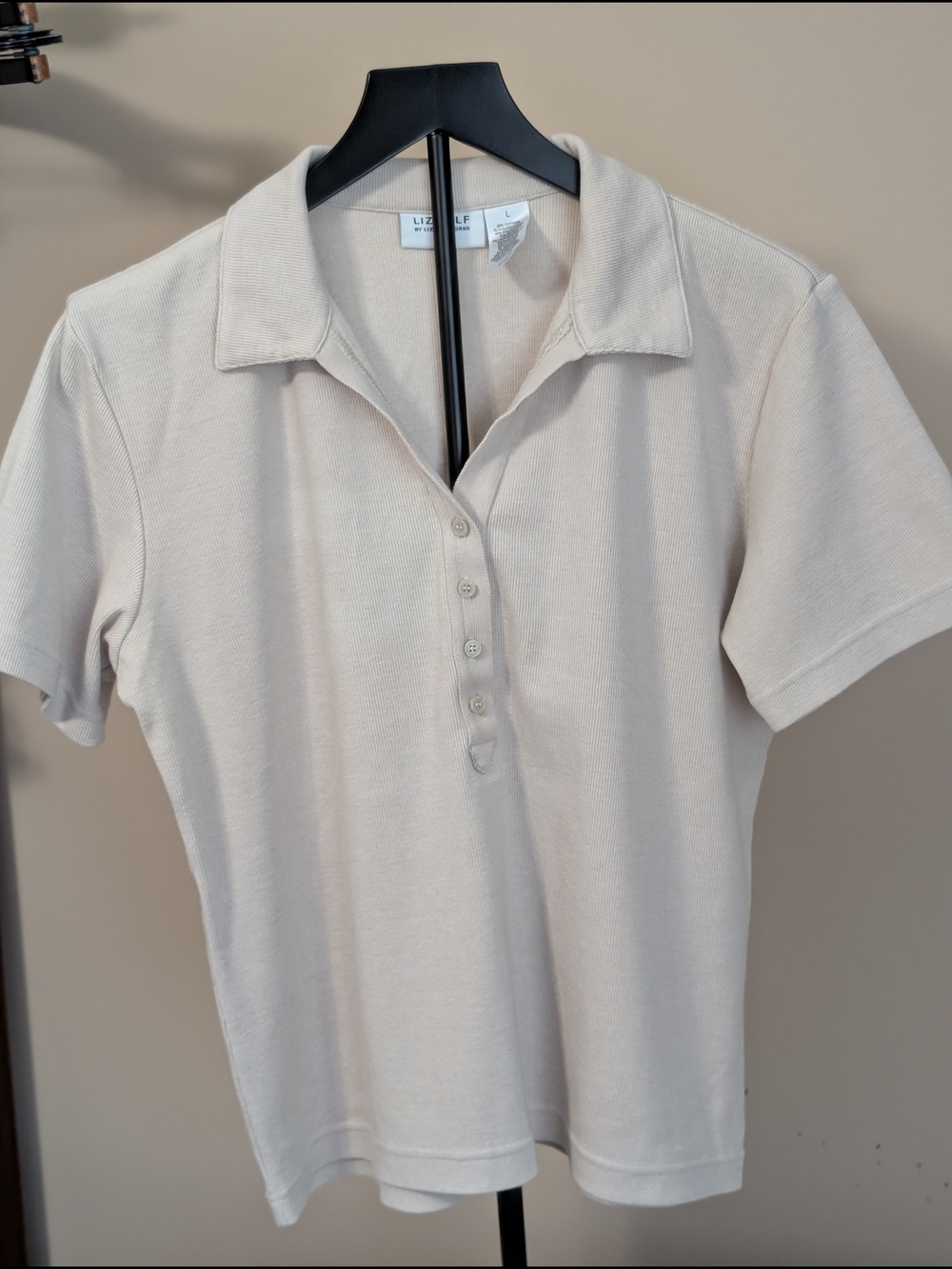 Liz Claiborne Lizgolf Women's Tan Short-Sleeve Polo Top